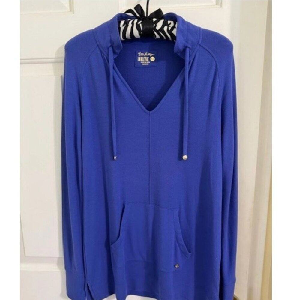Lilly Pulitzer Luxletic Cassi Popover Royal Blue XS Pullover